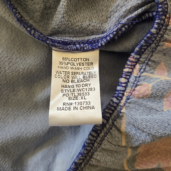 Anthropologie Blue and Pink Floral Tunic - Picture 12 of 13